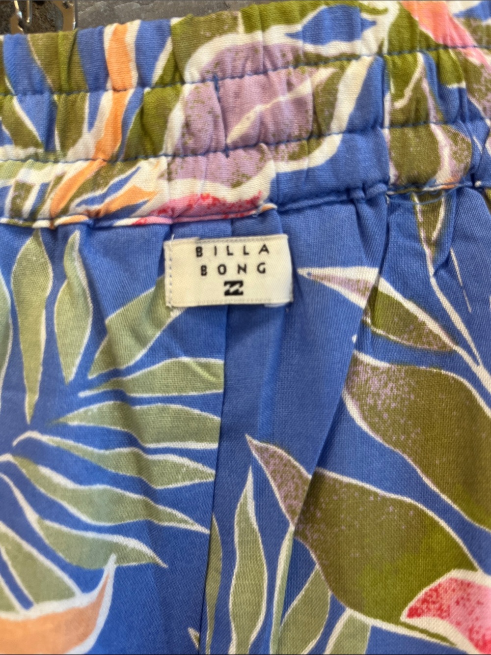 Billabong Blue Tropical Print Pull-On Shorts - Picture 6 of 9